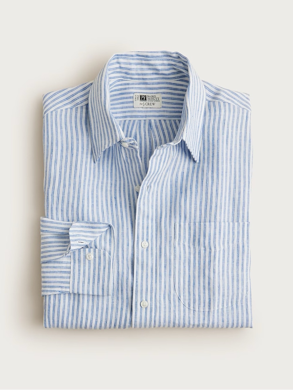 NWT J.Crew Slim Baird McNutt Irish linen Point-Collar Shirt
